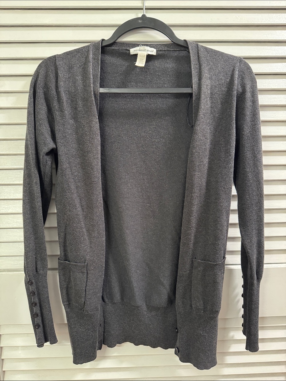 Ambiance Open-Front Cardigan Sweater - Charcoal